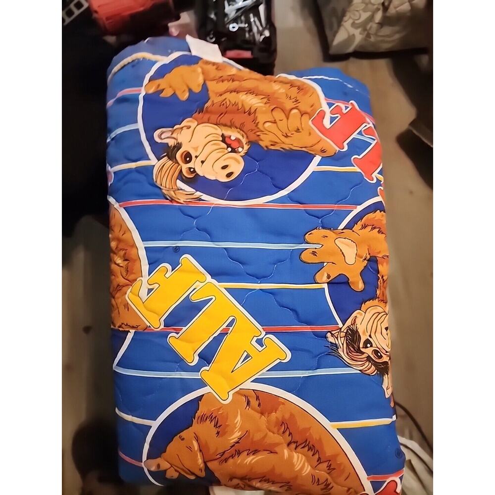 Alf TV Show Cartoon Twin Quilted Bedspread 1987 Deadstock Vtg Open Package